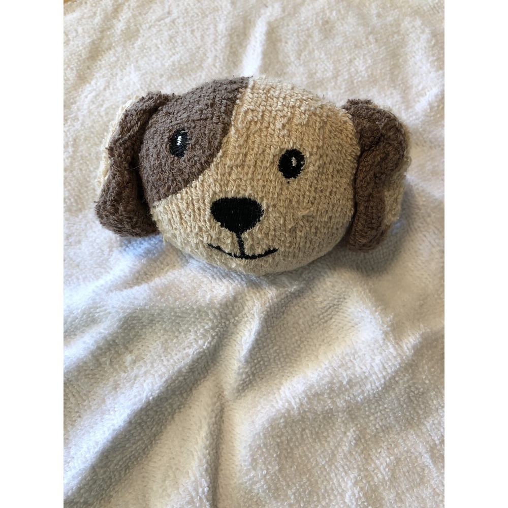 Beansprout Lovey  Security Blanket  Cotton Dog White Terrycloth Puppy
